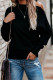 Black Ribbed Zip Knit Top