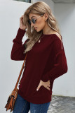Red Ribbed Zip Knit Top