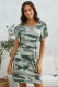 Green Pile Of Sleeves Camouflage Dress