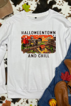 Halloweentown And Chill Print O-neck Long Sleeve Sweatshirts Women UNISHE Wholesale