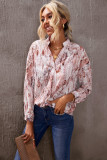 Pink Pattern Print Button Down Shirt