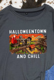 Halloweentown And Chill Print O-neck Long Sleeve Sweatshirts Women UNISHE Wholesale