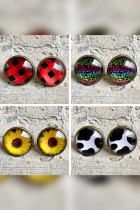 Gemstone Decor Earrings 3pcs Pack MOQ 5pcs