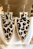 Leopard Leather Embossed Geometric Earrings 3pcs Pack Unishe Wholesale MOQ 5pcs