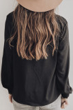 Black Lace Crochet Buttoned Long Sleeve Shirt
