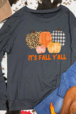 Fall Pumpkin Print O-neck Long Sleeve Sweatshirts Women UNISHE Wholesale