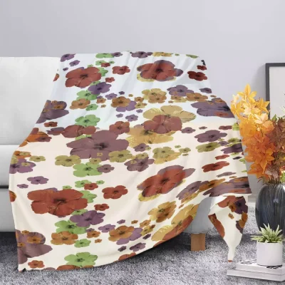 CozyMy Multicolored Floral Collage Print Blankets