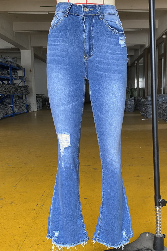 ripped flared jeans