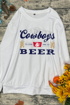 Cowboy's and Beer Print O-neck Long Sleeve Sweatshirts Women UNISHE Wholesale