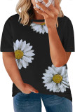 Daisy Graphic Ripped Plus Size Tee