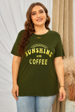 SUNSHINE AND COFFEE Graphic Ripped Plus Size Tee