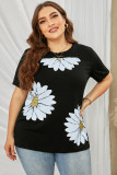 Daisy Graphic Ripped Plus Size Tee