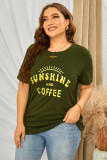 SUNSHINE AND COFFEE Graphic Ripped Plus Size Tee