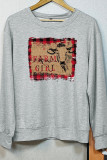 Farm Girl Print O-neck Long Sleeve Sweatshirts Women UNISHE Wholesale