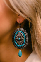 Retro Turquoise Oval Decor Drop Earrings Unishe Wholesale MOQ 5pcs