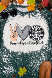 Peace Love Basic Print Long Sleeve Top Women UNISHE Wholesale