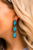 Retro Turquoise Oval Decor Drop Earrings Unishe Wholesale MOQ 5pcs