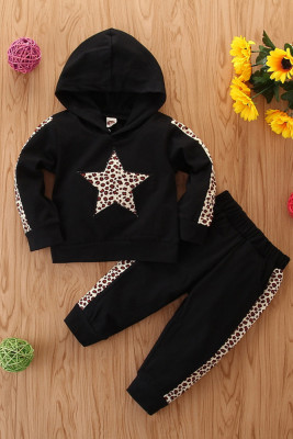 Leopard Star Print Hoodie & Pants 2 pcs Set Unishe Wholesale