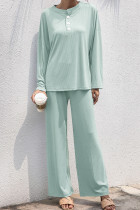 Buttons Long Sleeve Tops&Wide Leg Pants Loungewear Unishe Wholesale