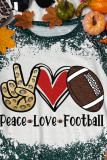 Peace Love Football Print Long Sleeve Top Women UNISHE Wholesale
