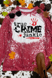 True Crime Junkie Print Long Sleeve Top Women UNISHE Wholesale