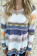 Tie-dyed Print Pom Pom Trim Long Sleeve Top
