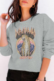 Tiger Print O-neck Long Sleeve Sweatshirts Women UNISHE Wholesale