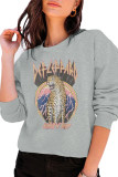 Tiger Print O-neck Long Sleeve Sweatshirts Women UNISHE Wholesale