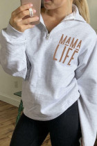 Mama Life Zip it Up Graphee Sweatshirt