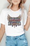 Lynyrd Skyward Printed Graphic Tees for Women UNISHE Wholesale Short Sleeve T shirts Top
