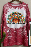 Thanksgiving Turkey Rainbow Print Long Sleeve Top Women UNISHE Wholesale