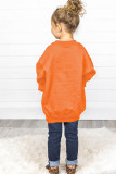 Halloween Pumpkin Print Parent-child Matching Girls Pullover Sweatshirt