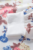 Floral Print Long Sleeve Top and Elastic Waist Shorts Set