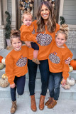 Halloween Pumpkin Print Parent-child Matching Mom's Pullover Sweatshirt
