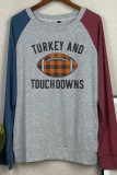 Turkey and Touchdowns Printed Long Sleeve Top Women UNISHE Wholesale
