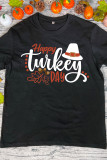 Happy Turkey Day Printed Graphic Tees for Women UNISHE Wholesale Short Sleeve T shirts Top