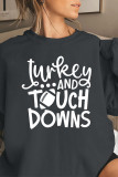 Turkey and Touchdowns Print O-neck Long Sleeve Sweatshirts Women UNISHE Wholesale