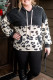 Leopard Colorblock Pockets Plus Size Hoodie