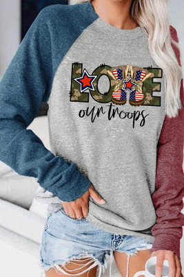 Love Our Troops Printed Long Sleeve Top Women UNISHE Wholesale