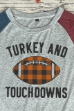 Turkey and Touchdowns Printed Long Sleeve Top Women UNISHE Wholesale