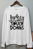 Turkey and Touchdowns Print O-neck Long Sleeve Sweatshirts Women UNISHE Wholesale