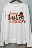 Happy Turkey Day Print O-neck Long Sleeve Sweatshirts Women UNISHE Wholesale