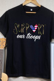 Support Our Troops Printed Graphic Tees for Women UNISHE Wholesale Short Sleeve T shirts Top
