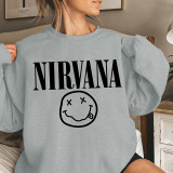 Nirvana Smiley  Print O-neck Long Sleeve Sweatshirts Women UNISHE Wholesale