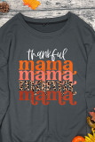 Thankful Mama Stacked Print O-neck Long Sleeve Sweatshirts Women UNISHE Wholesale