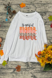 Thankful Mama Stacked Print O-neck Long Sleeve Sweatshirts Women UNISHE Wholesale