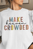 Make Heaven Crowded Half Leopard Print O-neck Long Sleeve Sweatshirts Women UNISHE Wholesale 