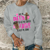 Give Me Coffee & Jesus Leopard Print O-neck Long Sleeve Sweatshirts Women UNISHE Wholesale