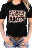 BLAME IT All On My ROOTS Printed Tees for Women UNISHE Wholesale Short Sleeve T shirts Top