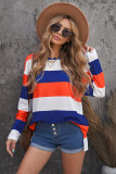 Red Colorblock Long Sleeves Tunic Top